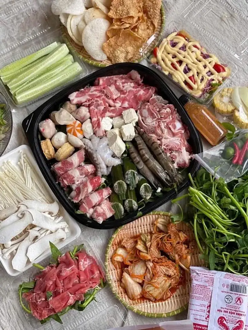 Khay combo nướng và lẩu cho nhóm